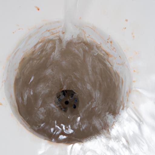 Water backing up in a clogged drain, indicating the presence of a stubborn clog.
