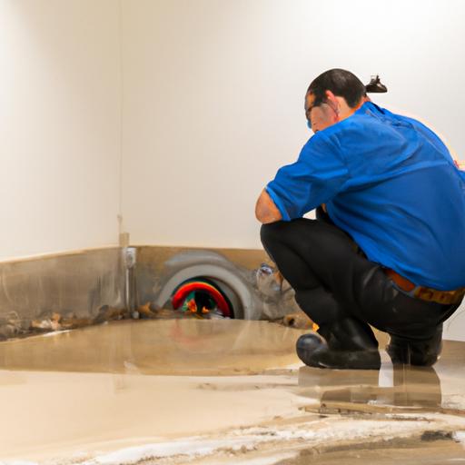 Expert drain cleaning technician using advanced camera technology to assess drain issues.