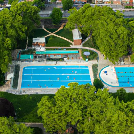 The serene beauty of the Ben Franklin Pool surrounded by nature.