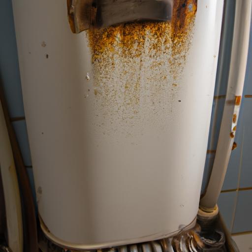 Rusty hot water caused by an aging and corroded water heater.