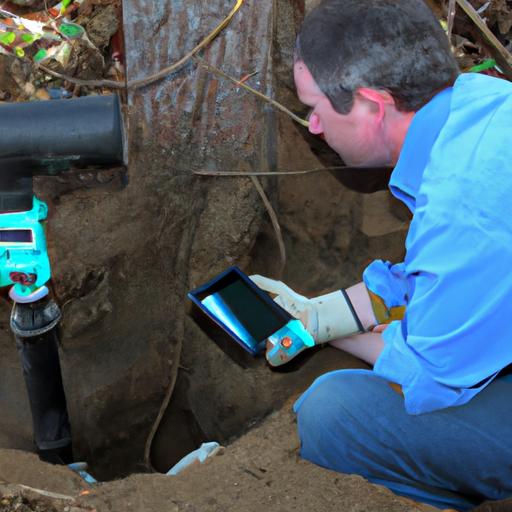 A skilled plumber employs video inspection to identify and address tree root intrusion in underground pipes.
