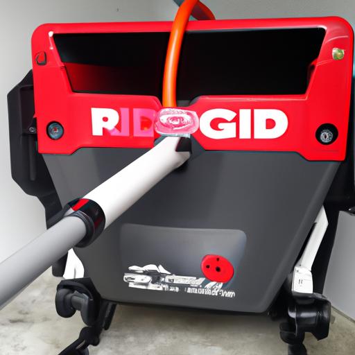 Compact and portable design of the Ridgid 55808 PowerClear drain cleaning machine